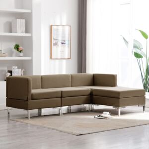 VidaXL 4-dijelni set sofa od tkanine smeđi
