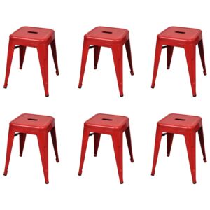 VidaXL Složivi stolci 6 kom crveni čelični