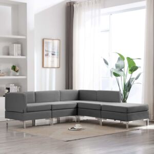 VidaXL 5-dijelni set sofa od tkanine tamnosivi