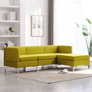VidaXL 4-dijelni set sofa od tkanine žuti