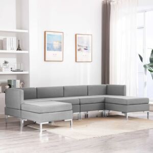 VidaXL 6-dijelni set sofa od tkanine svjetlosivi
