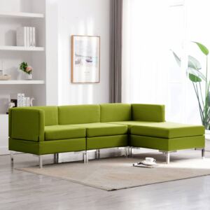 VidaXL 4-dijelni set sofa od tkanine zeleni