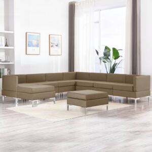 VidaXL 9-dijelni set sofa od tkanine smeđi