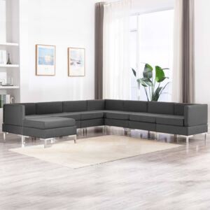 VidaXL 8-dijelni set sofa od tkanine tamnosivi