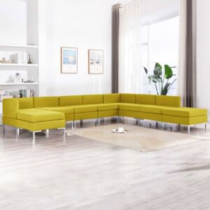 VidaXL 9-dijelni set sofa od tkanine žuti