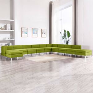 VidaXL 11-dijelni set sofa od tkanine zeleni