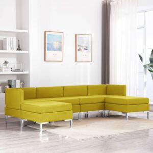 VidaXL 6-dijelni set sofa od tkanine žuti