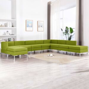 VidaXL 9-dijelni set sofa od tkanine zeleni