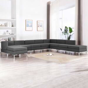 VidaXL 9-dijelni set sofa od tkanine tamnosivi