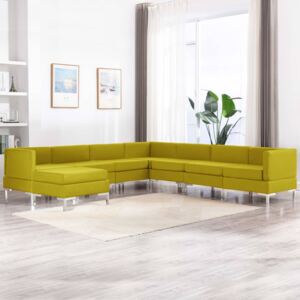 VidaXL 8-dijelni set sofa od tkanine žuti