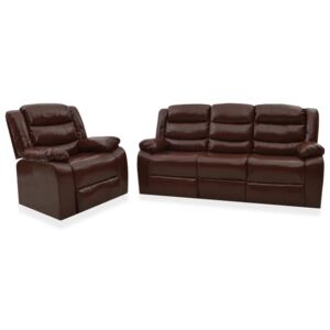 VidaXL 2-dijelni set sofa od umjetne kože smeđi