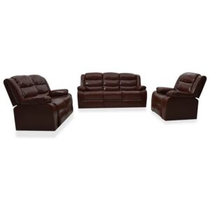 VidaXL 3-dijelni set sofa od umjetne kože smeđi