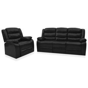 VidaXL 2-dijelni set sofa od umjetne kože crni