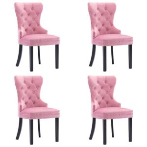 VidaXL Blagovaonske stolice 4 kom ružičaste baršunaste