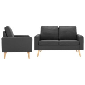VidaXL 2-dijelni set sofa od tkanine tamnosivi
