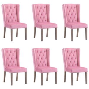 VidaXL Blagovaonske stolice 6 kom ružičaste baršunaste