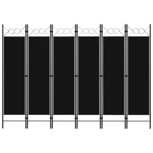 VidaXL Sobna pregrada sa 6 panela crna 240 x 180 cm