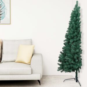 VidaXL Umjetna polovica božićnog drvca sa stalkom zelena 185 cm PVC