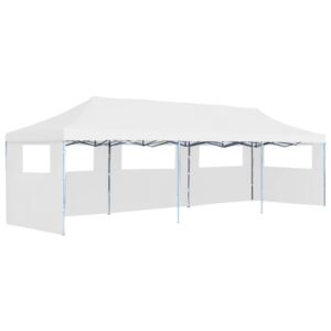 VidaXL Sklopivi šator za zabave s 5 bočnih zidova 3 x 9 m bijeli