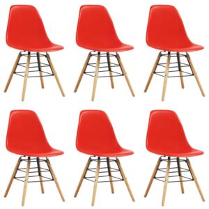 VidaXL Blagovaonske stolice od plastike 6 kom crvene