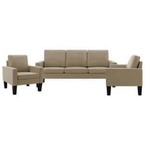 VidaXL 3-dijelni set sofa od umjetne kože boja cappuccina