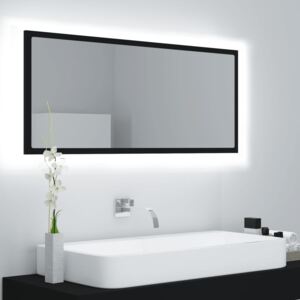 VidaXL LED kupaonsko ogledalo crno 100 x 8,5 x 37 cm od iverice