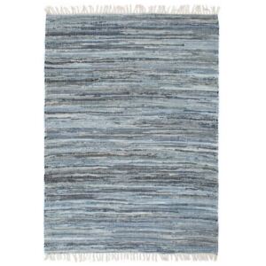 VidaXL Ručno tkani tepih Chindi od trapera 80 x 160 cm plavi