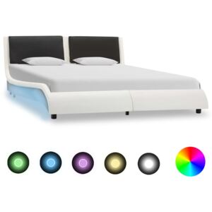 VidaXL Okvir za krevet od umjetne kože LED bijelo-crni 120 x 200 cm
