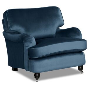 Fotelja VG3509, Tkanina: Plava, Noge: Crna