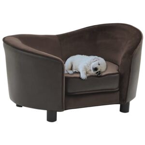 VidaXL Sofa za pse smeđa 69 x 49 x 40 cm od pliša i umjetne kože