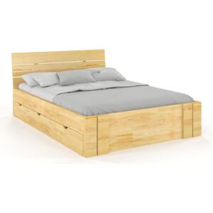 Zondo Bračni krevet 180 cm Naturlig -Tosen High Drawers (borovina) (s podnicom)