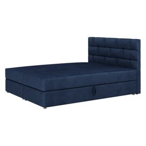 Zondo Bračni krevet Boxspring 140x200 cm Waller (s podnicom i madracem) (plava)