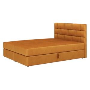 Zondo Bračni krevet Boxspring 140x200 cm Waller (s podnicom i madracem) (narančasta)