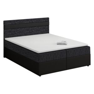 Zondo Bračni krevet Boxspring 160x200 cm Mimosa (s podnicom i madracem) (crna + crna)