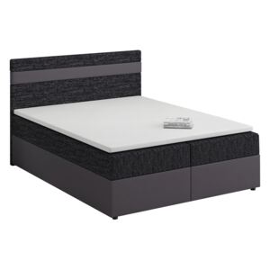 Zondo Bračni krevet Boxspring 160x200 cm Mimosa (s podnicom i madracem) (tamno siva + crna)