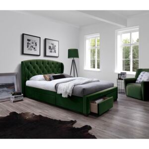 Zondo Bračni krevet 160 cm Sabrina (tamno zelena) (s podnicom)