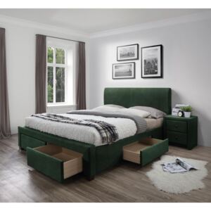 Zondo Bračni krevet 160 cm Modena 3 160 (tamno zelena) (s podnicom i prostorom za odlaganje)