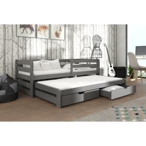 Zondo Dječji krevet 80 x 180 cm SIMO (s podnicom i prostorom za odlaganje) (grafit)