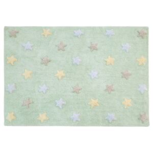 Koberec Ourbaby tricolor stars rug mint 32045-0 pravokutnik 120x160 cm zelena