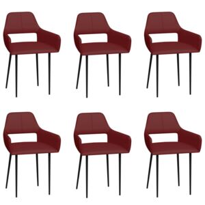 VidaXL Blagovaonske stolice od umjetne kože 6 kom crvena boja vina