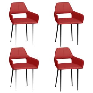 VidaXL Blagovaonske stolice od umjetne kože 4 kom crvene