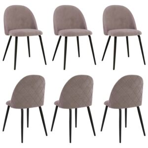 VidaXL Blagovaonske stolice od tkanine 6 kom ružičaste