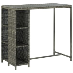 VidaXL Barski stol sa stalkom za pohranu sivi 120x60x110 cm poliratan