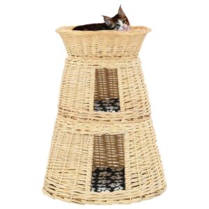 VidaXL 3-dijelni set košara za mačke s jastucima 47x34x60 cm od vrbe