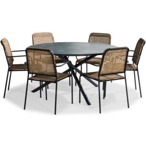 Stol i stolice set VG5351 Crna + smeđa