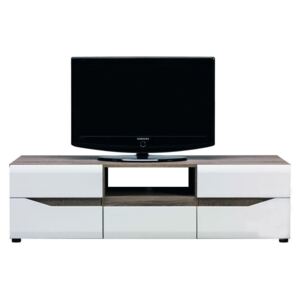 TV stol AAH1 Sonoma hrast + sjajni bijeli