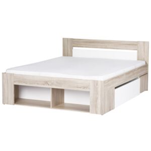 Krevet CAA5 Bijela + Sonoma hrast 160 x 200 cm
