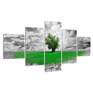 Zeleni otok u sušnom krajoliku - moderna slika (125x70cm)