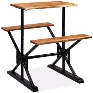 VidaXL Barski stol s klupama od masivnog bagremovog drva 80x50x107 cm