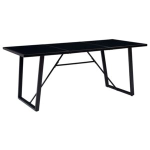 VidaXL Blagovaonski stol crni 180 x 90 x 75 cm od kaljenog stakla